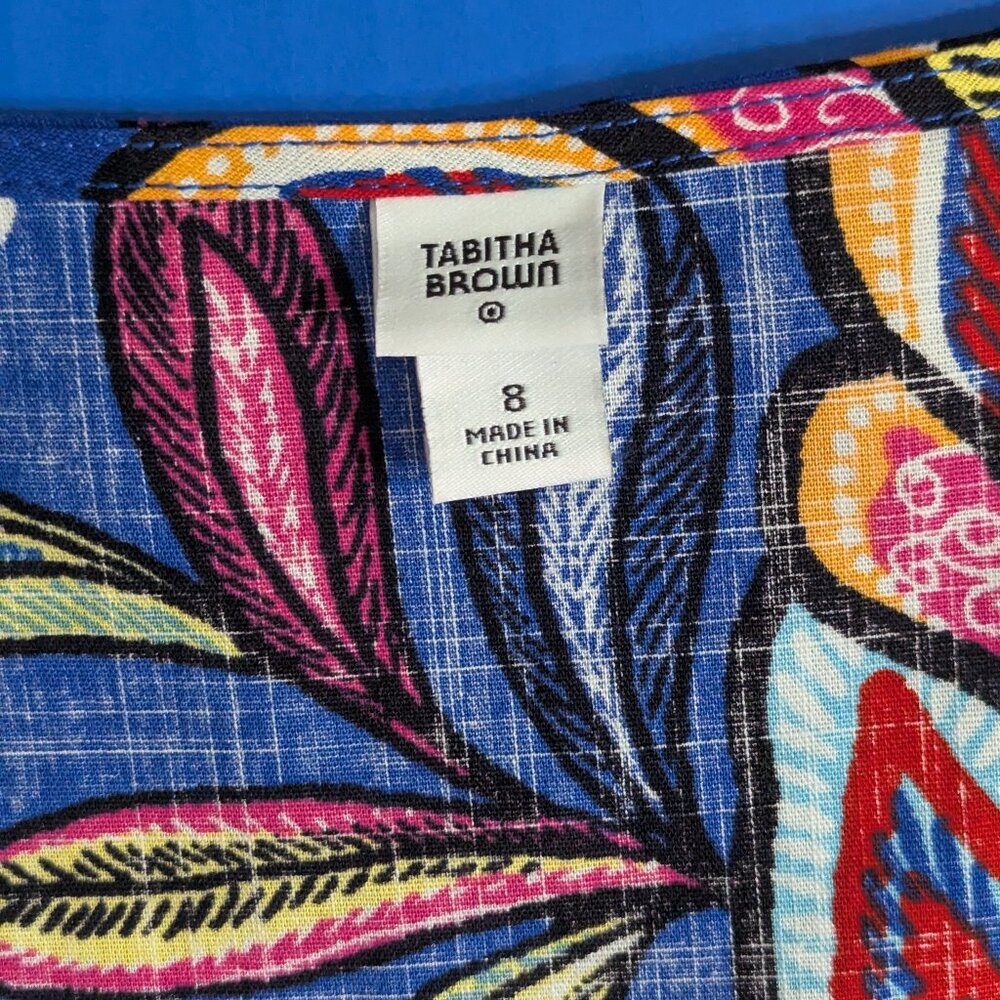 Tabitha Brown x Target Mixed Floral/Polka Dot Puff Sleeve Boho Maxi Dress 8 - Picture 7 of 10